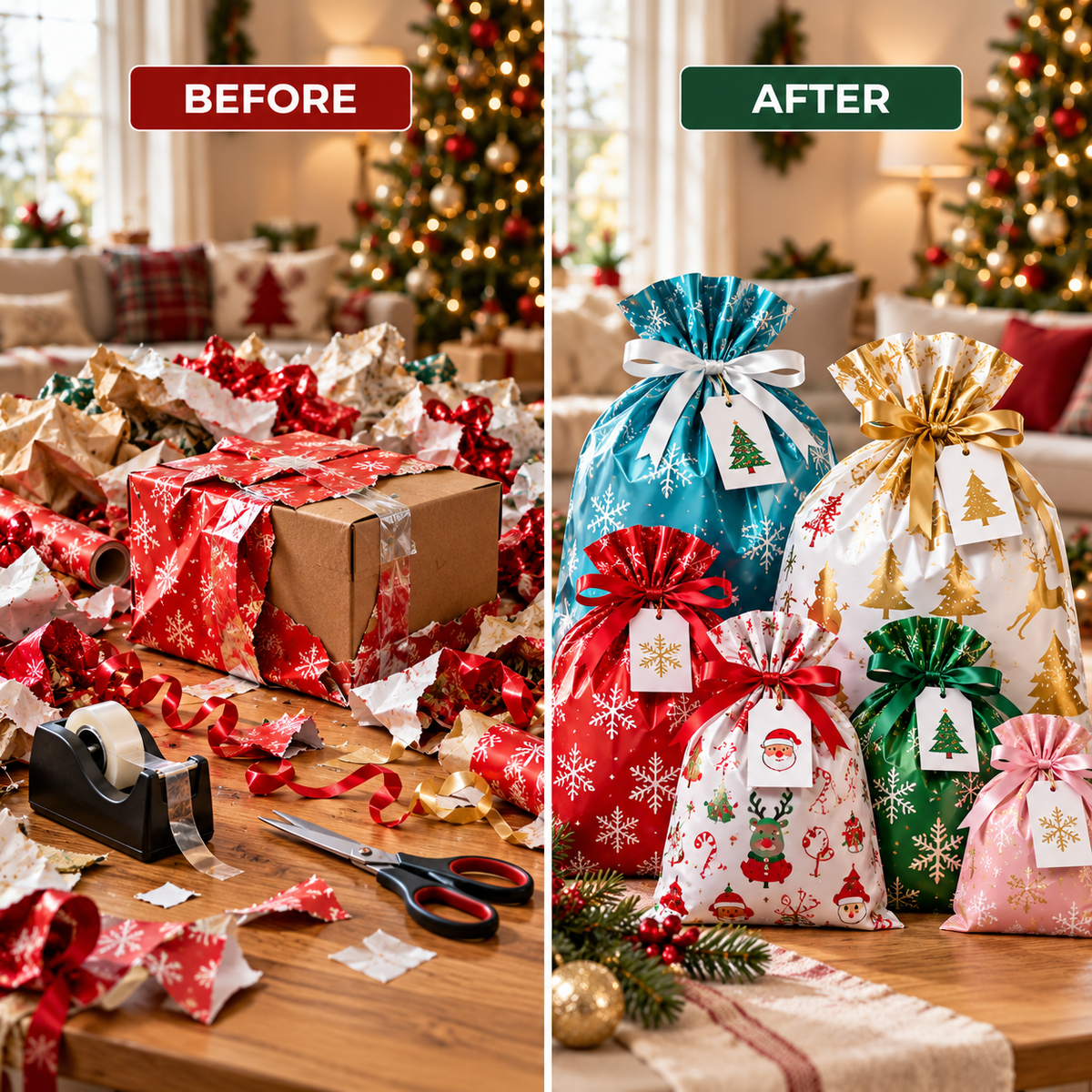 Tinsel & Twine™ Self-Wrapping Gift Bags