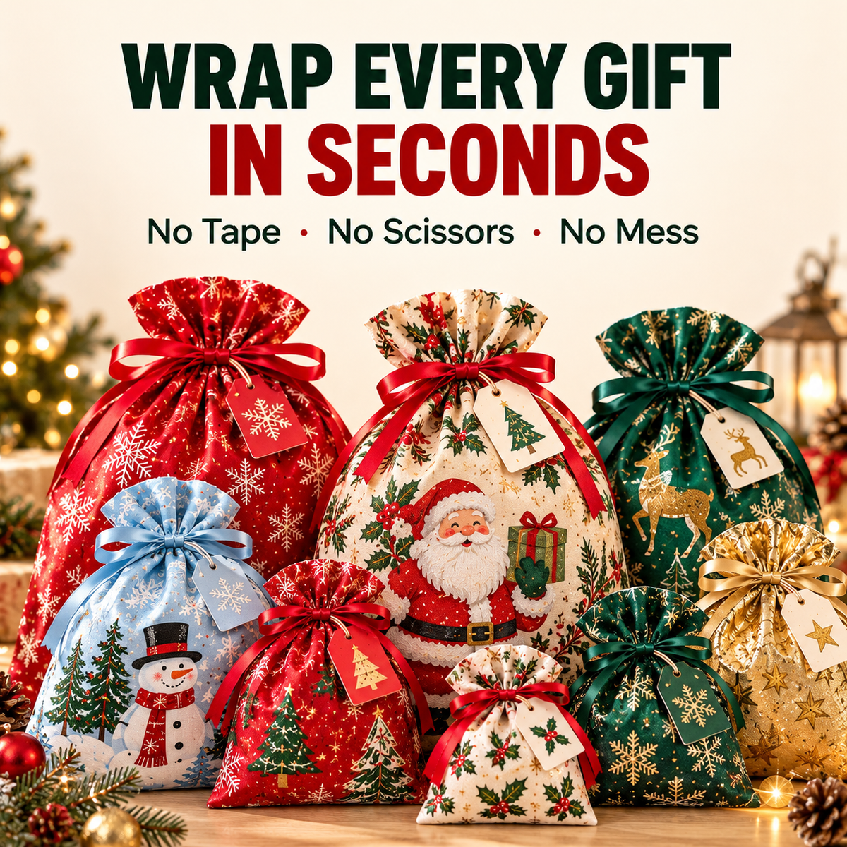 Tinsel & Twine™ Self-Wrapping Gift Bags